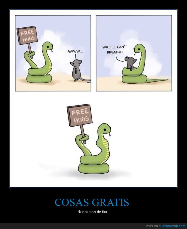 abrazos gratis,serpiente,ratón