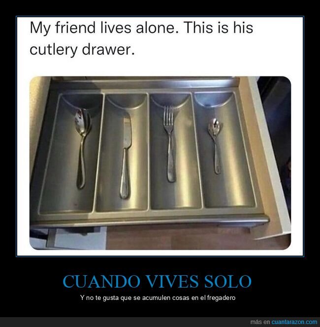 cubiertos,vivir solo