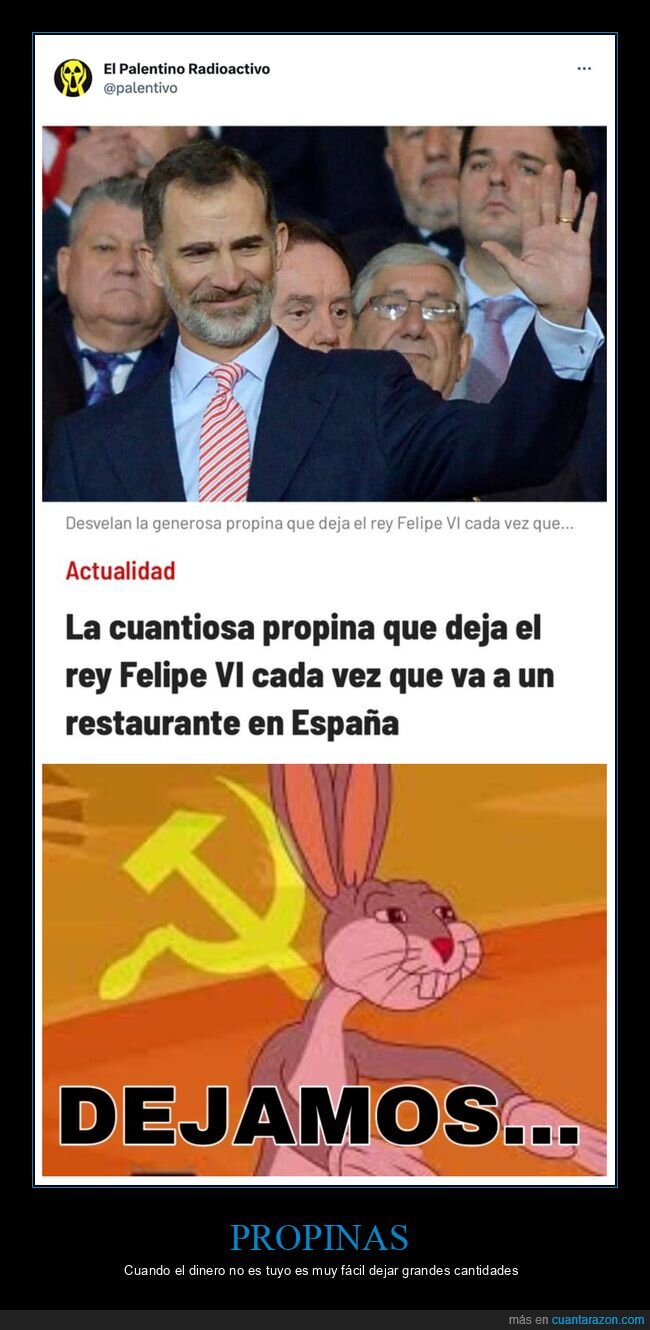 felipe vi,propina,restaurante