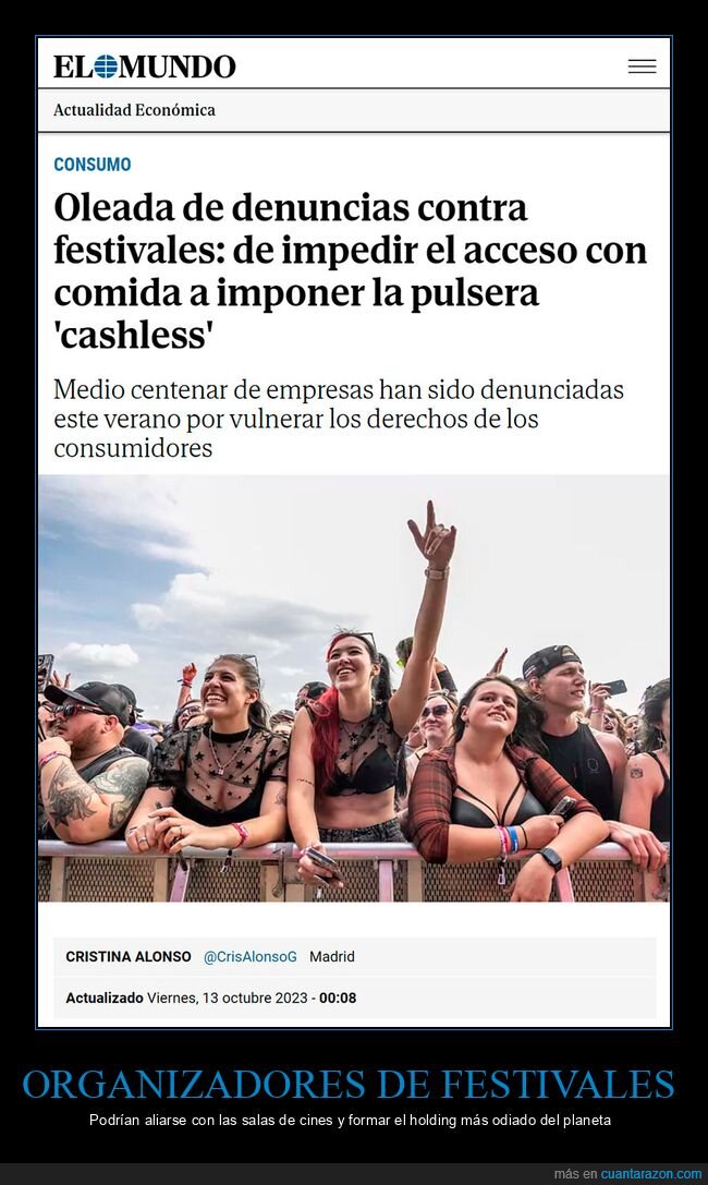 denuncias,festivales,comida,pulsera