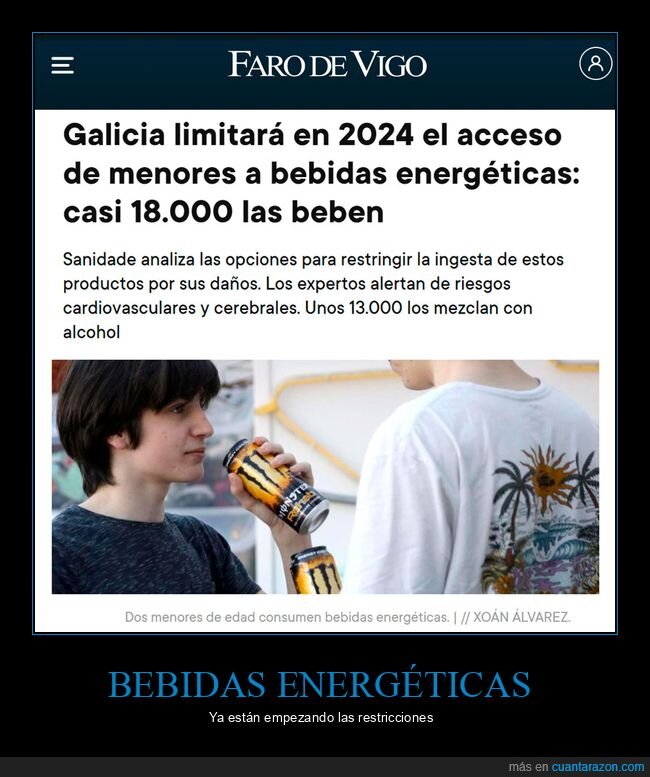 bebidas energ&eacute;ticas,galicia,prohibir,menores