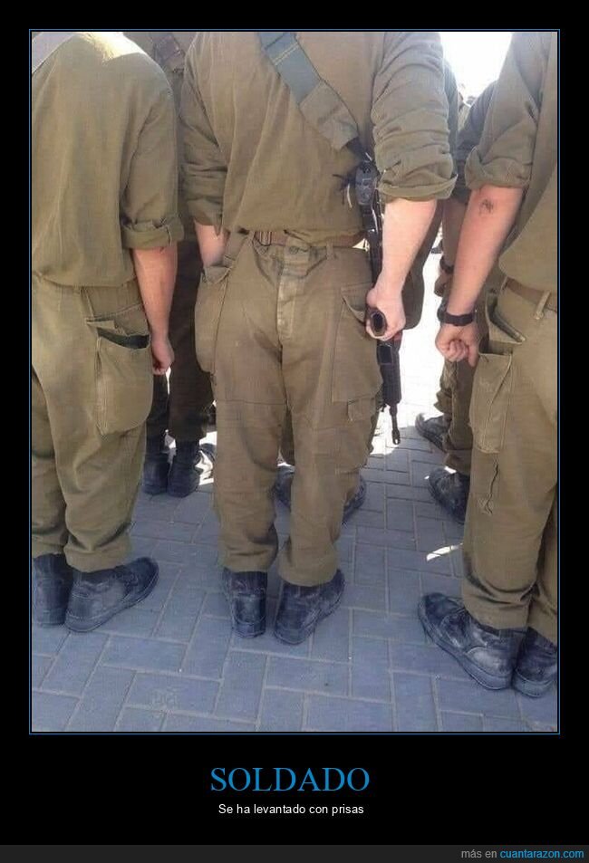 soldado,pantalones,al revés