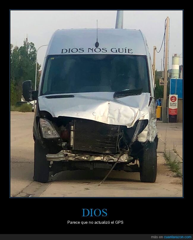 dios,fails,furgoneta,guiar