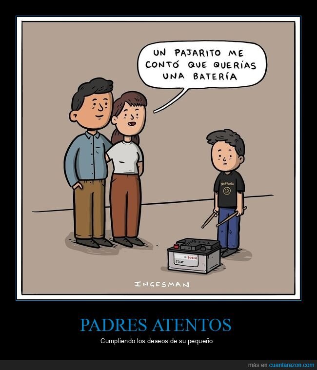 batería,padres,hijo,comprar