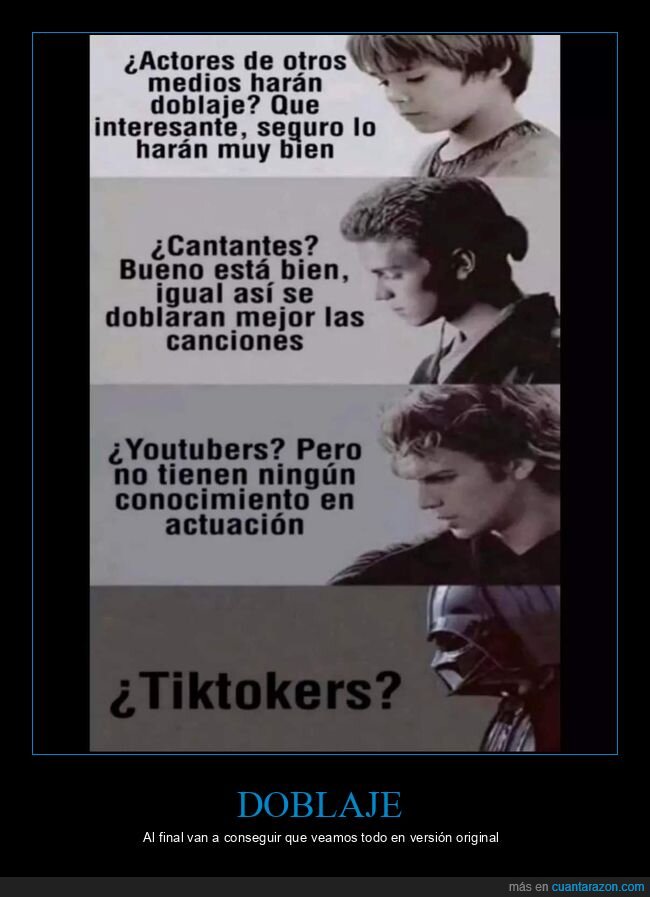 doblaje,cantantes,youtubers,tiktokers