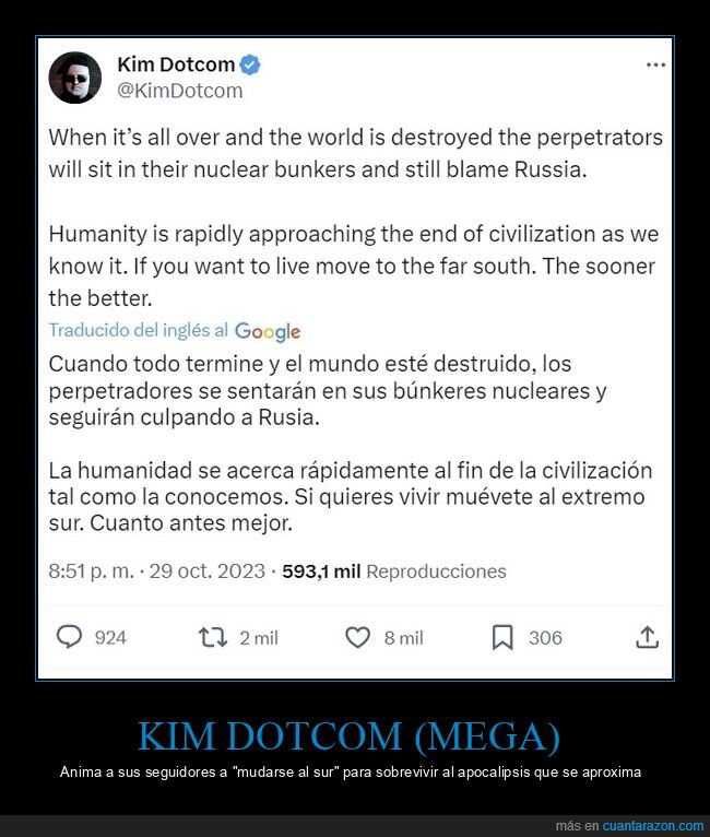 kim dotcom,fin de la civilización,sur