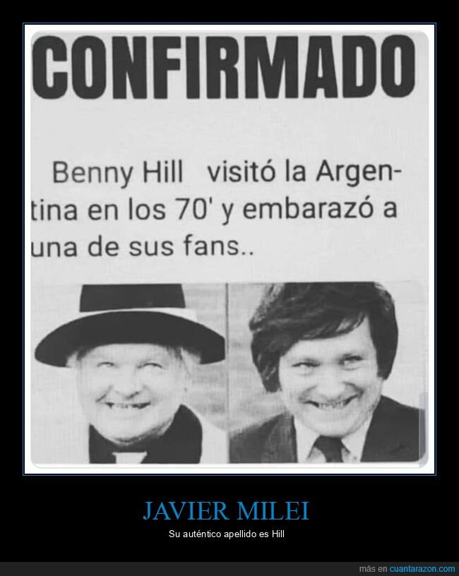 benny hill,milei,parecidos,políticos