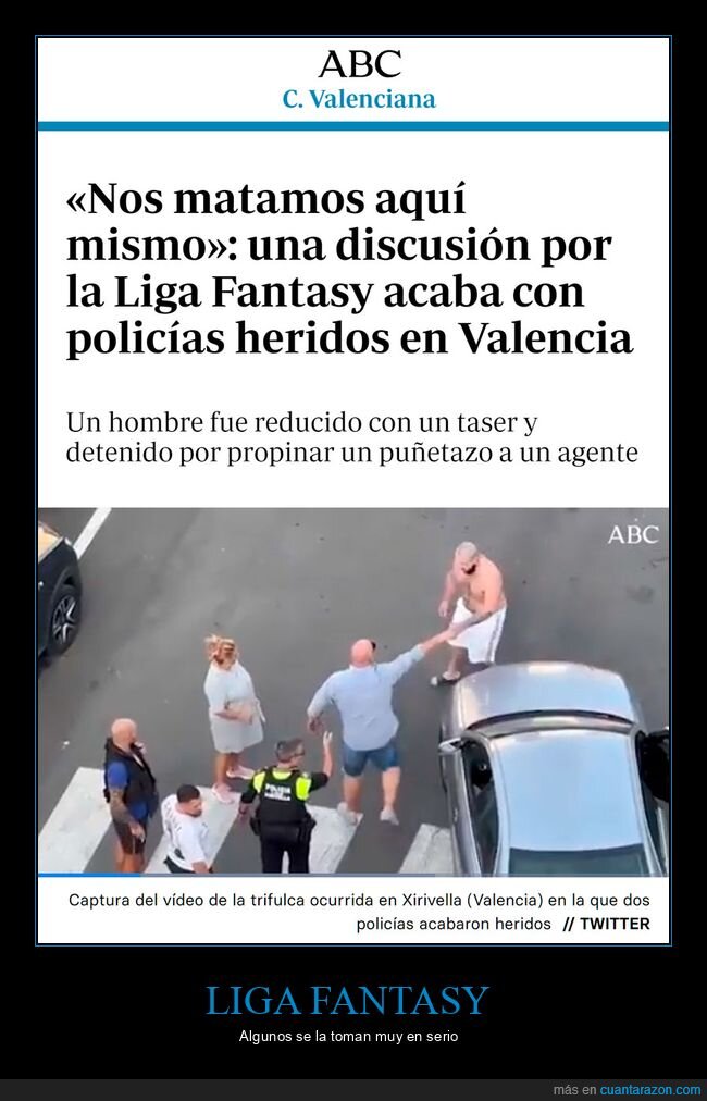 liga fantasy,discusión,policía