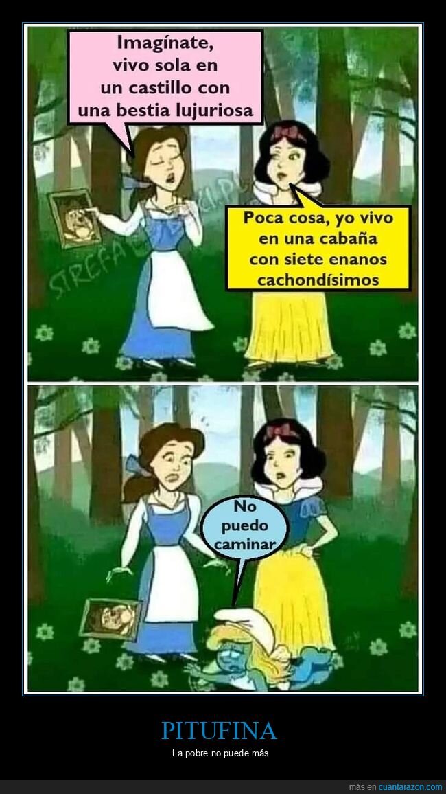 blancanieves,la bella y la bestia,pitufos