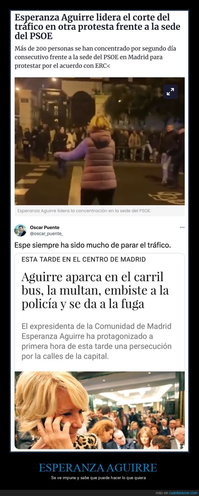 calle,cortar,esperanza aguirre,manifestación,policía,políticos