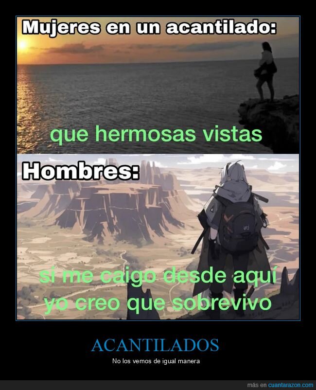 mujeres,hombres,acantilado