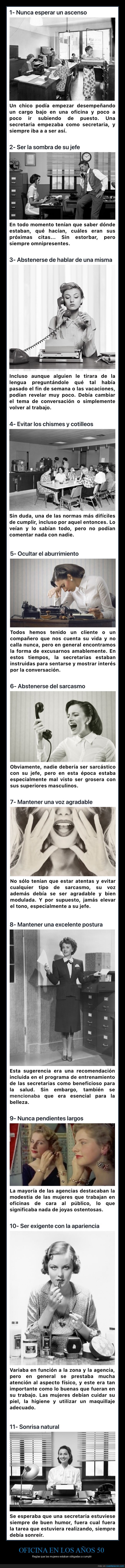 oficina,años 50,reglas,mujeres