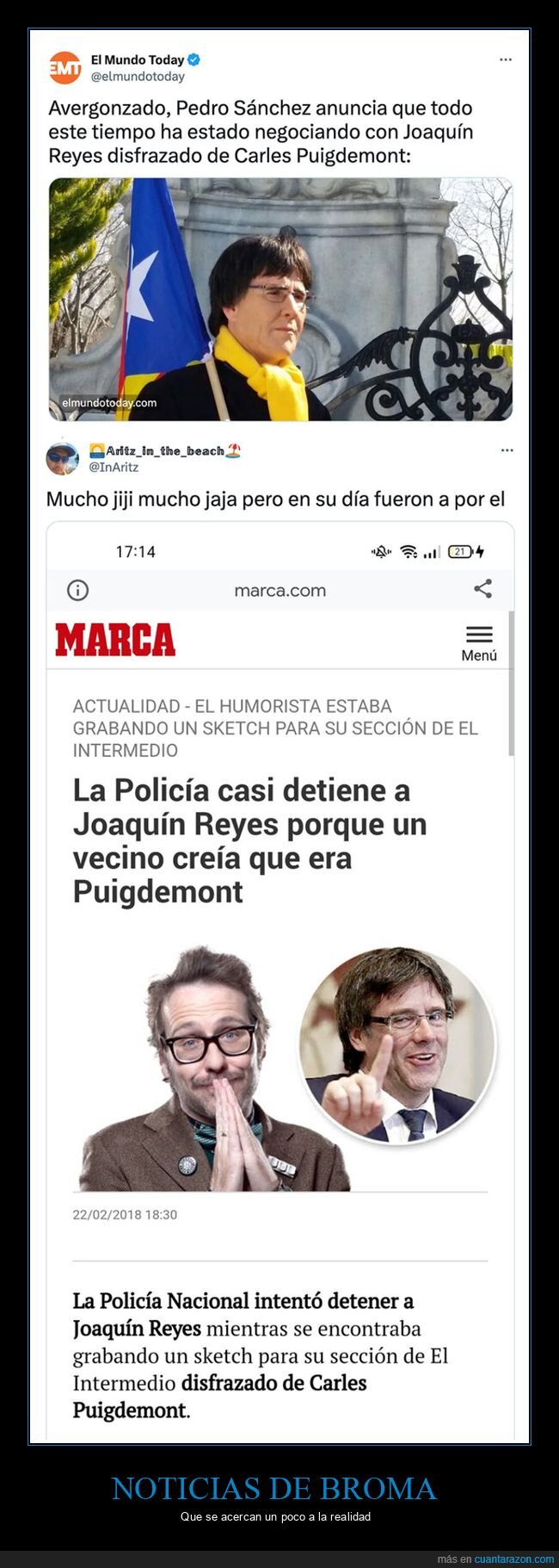el mundo today,joaquín reyes,pedro sánchez,pigdemont,políticos