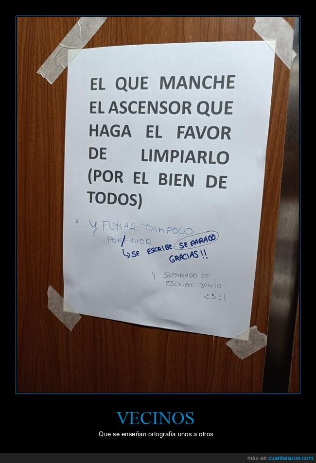 carteles,ortografía,vecinos