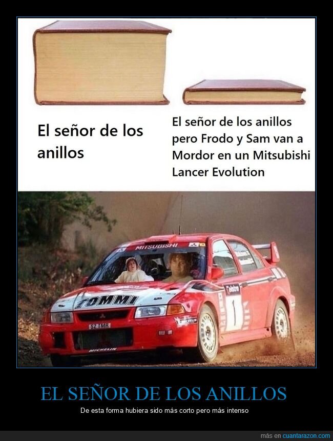 el señor de los anillos,frodo,sam,mitsubishi lancer evolution