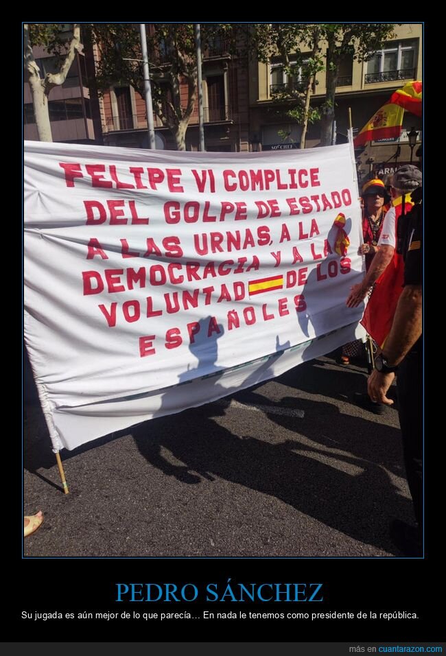 pancarta,manifestantes,felipe vi