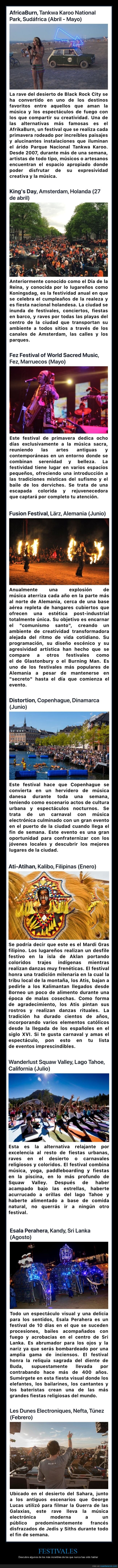 festivales,curiosidades