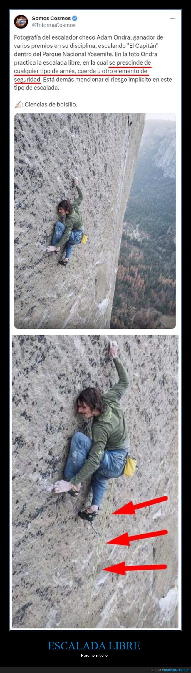 escalada libre,arnés,cuerda