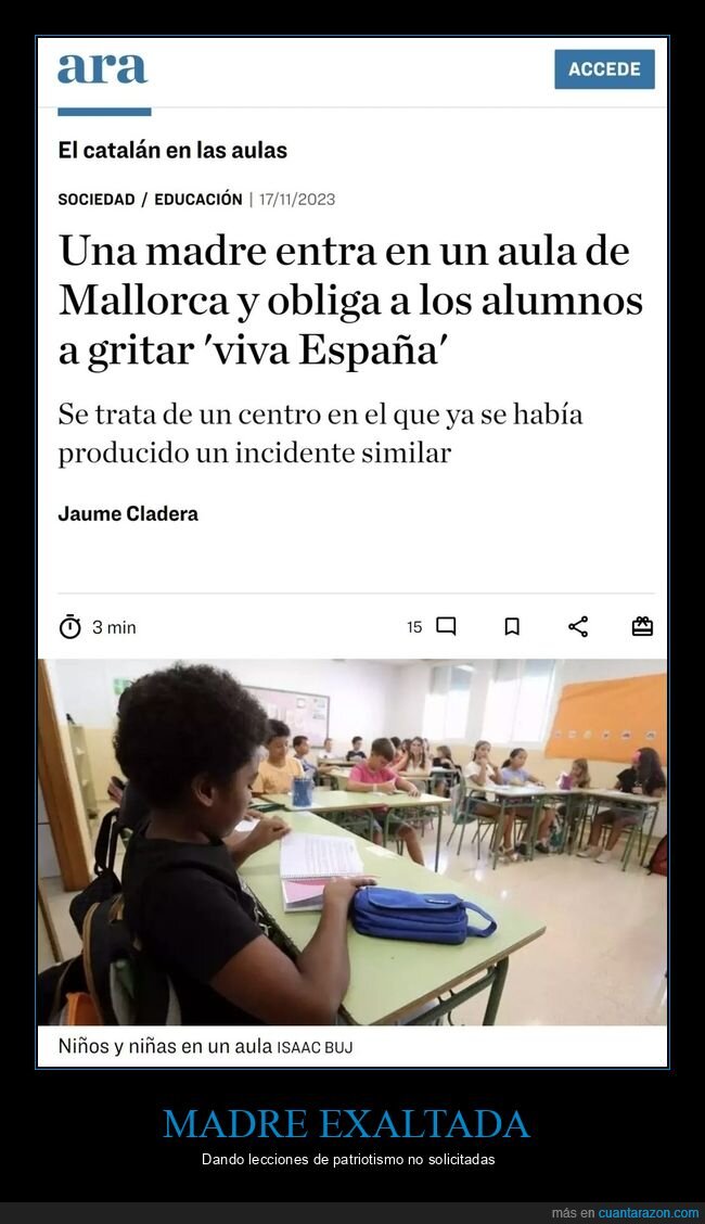 madre,clase,obligar,alumnos,españa