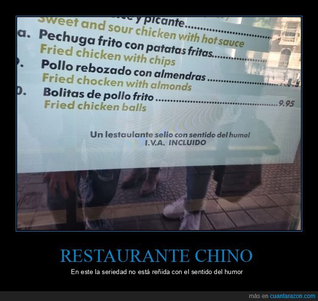 restaurante chino,serio,sentido del humor