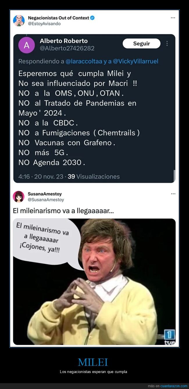 conspiranoicos,milei,políticos