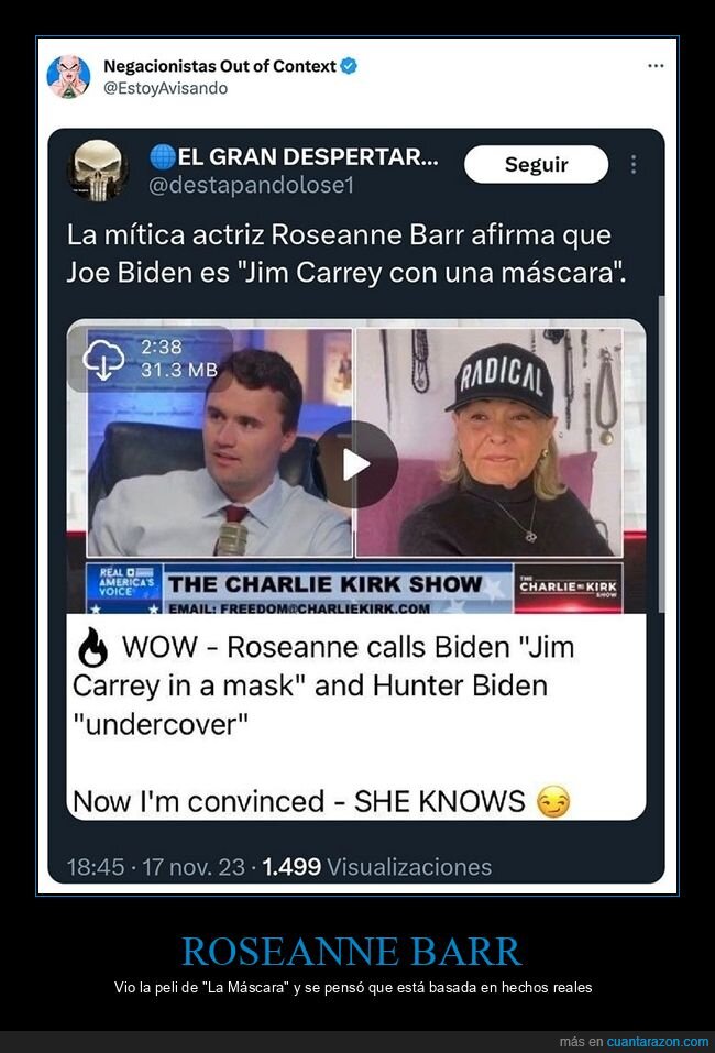 biden,conspiranoicos,jim carrey,máscara,roseanne barr