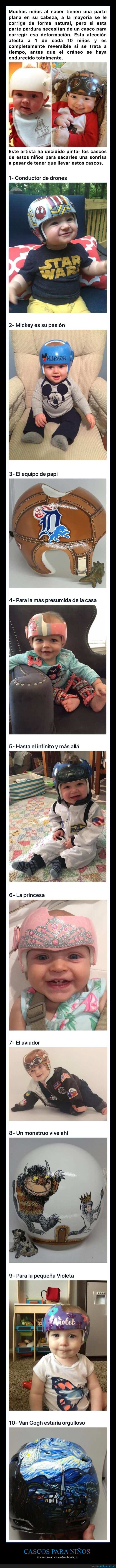 cascos para niños,pintados