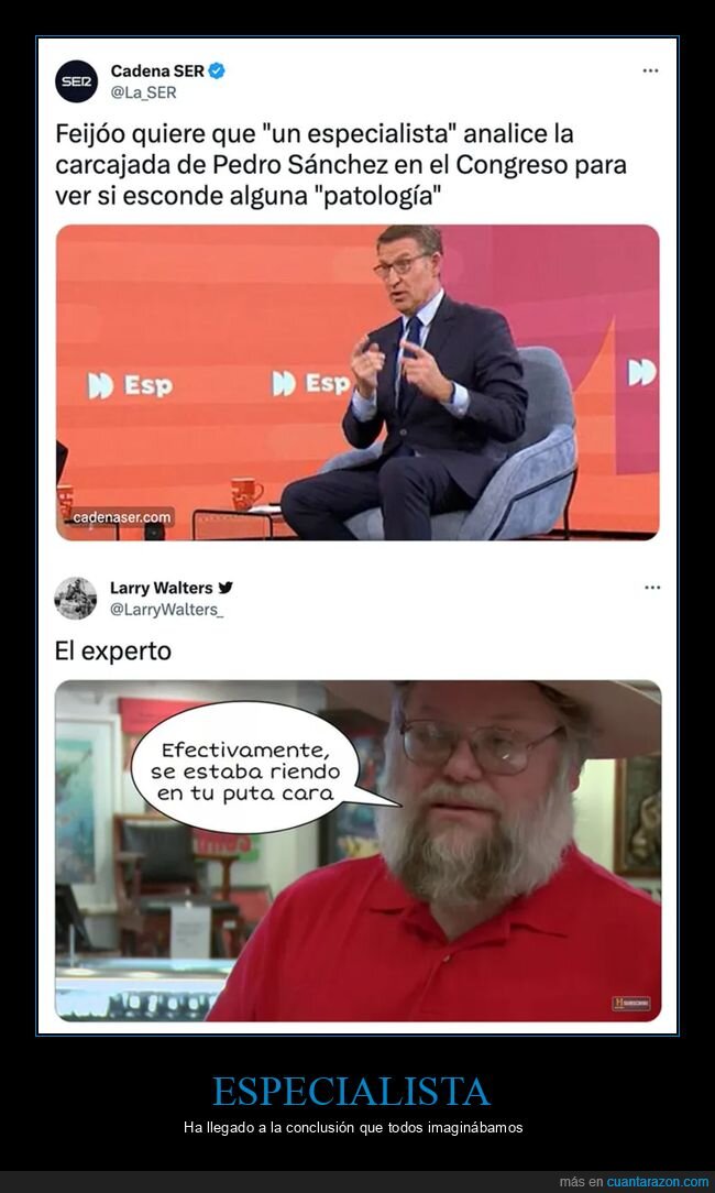 analizar,carcajada,especialista,feijóo,patología,pedro sánchez,políticos