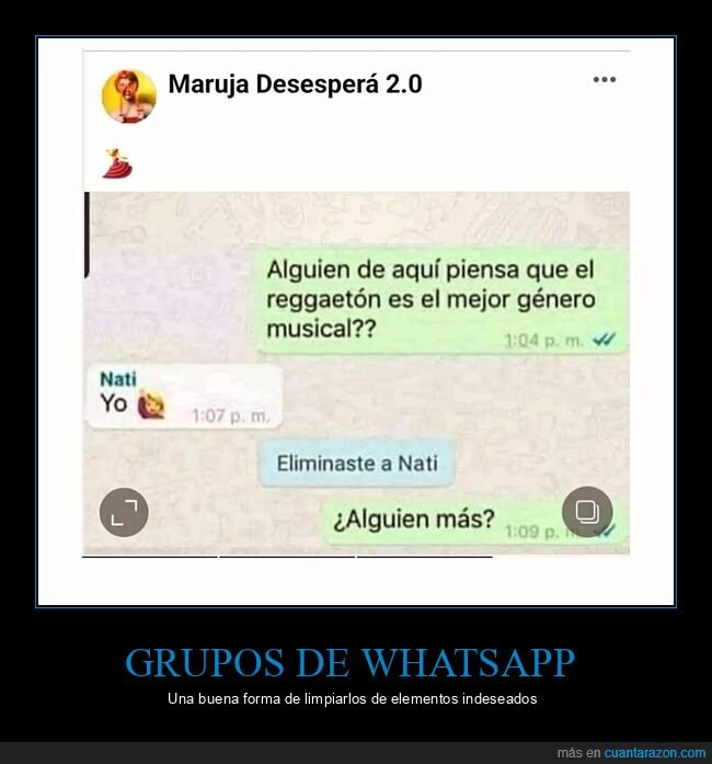 grupo de whatsapp,reguetón,eliminar