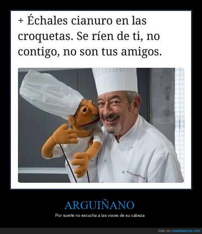 arguiñano,muñeco,cianuro,croquetas