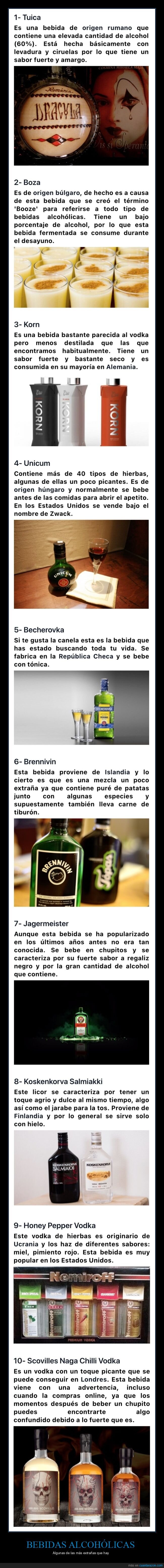 bebidas alcohólicas,extrañas