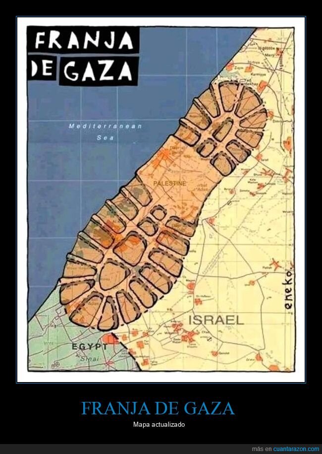 franja de gaza,mapa,pisada