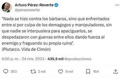 Enlace a ¿Qué querrá decirnos Reverte con esta cita?