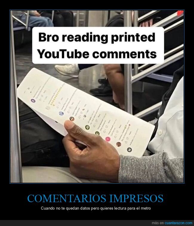 comentarios,youtube,impresos