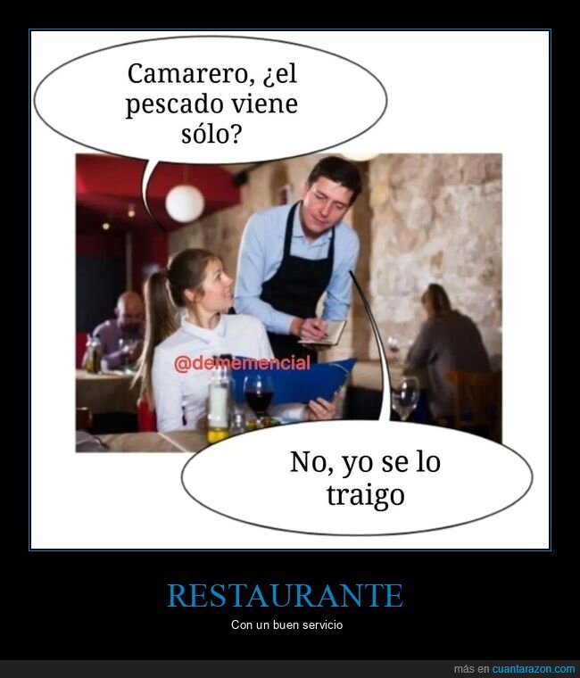 restaurante,pescado,solo,traer,camarero