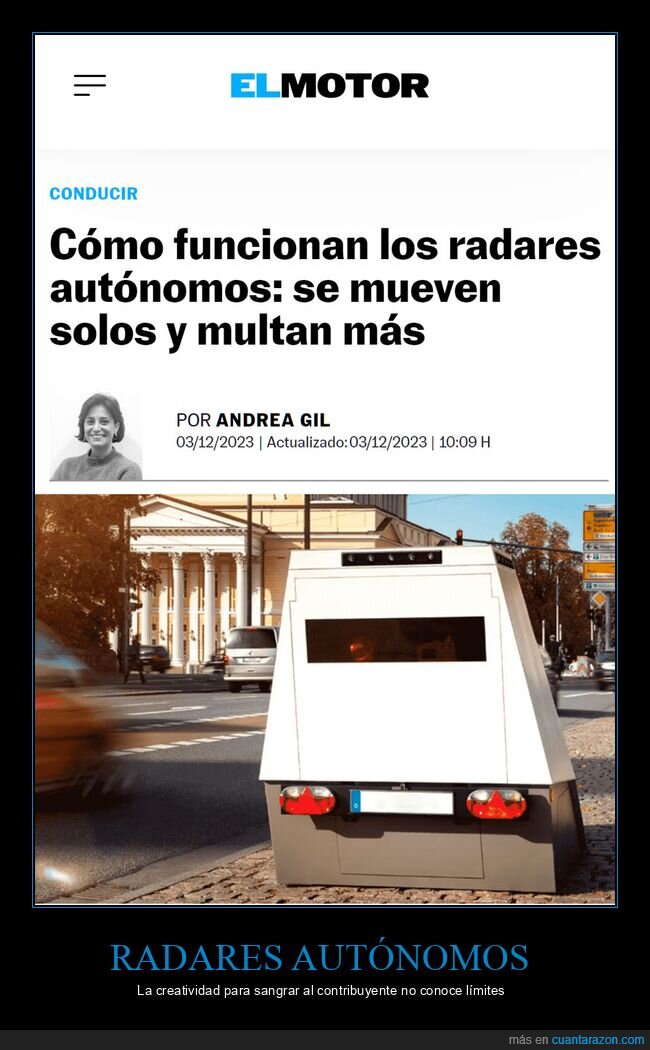 radares autónomos,multas