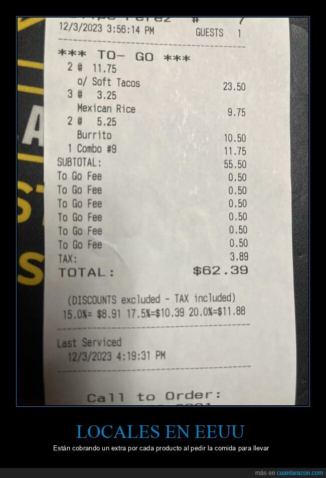 restaurantes,comida para llevar,cobrar