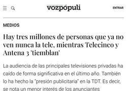Enlace a La cosa pinta mal para las cadenas de TV