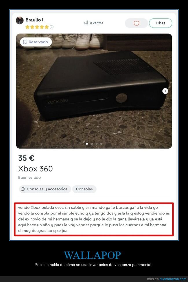 wallapop,xbox,ex,hermana