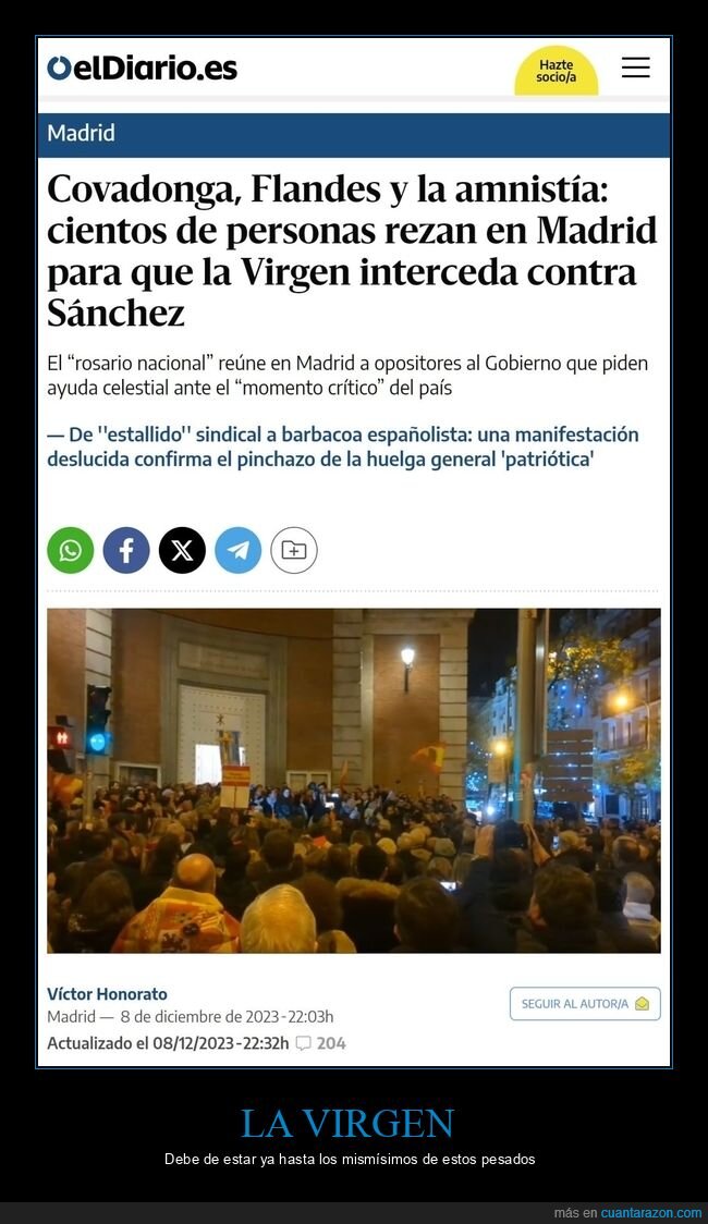 amnistía,rezar,virgen,pedro sánchez