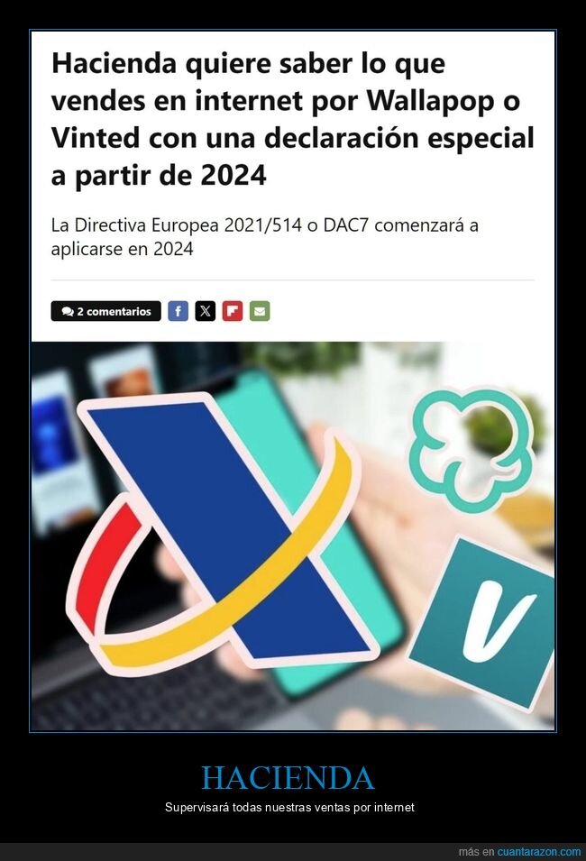 hacienda,ventas,wallapop,vinted