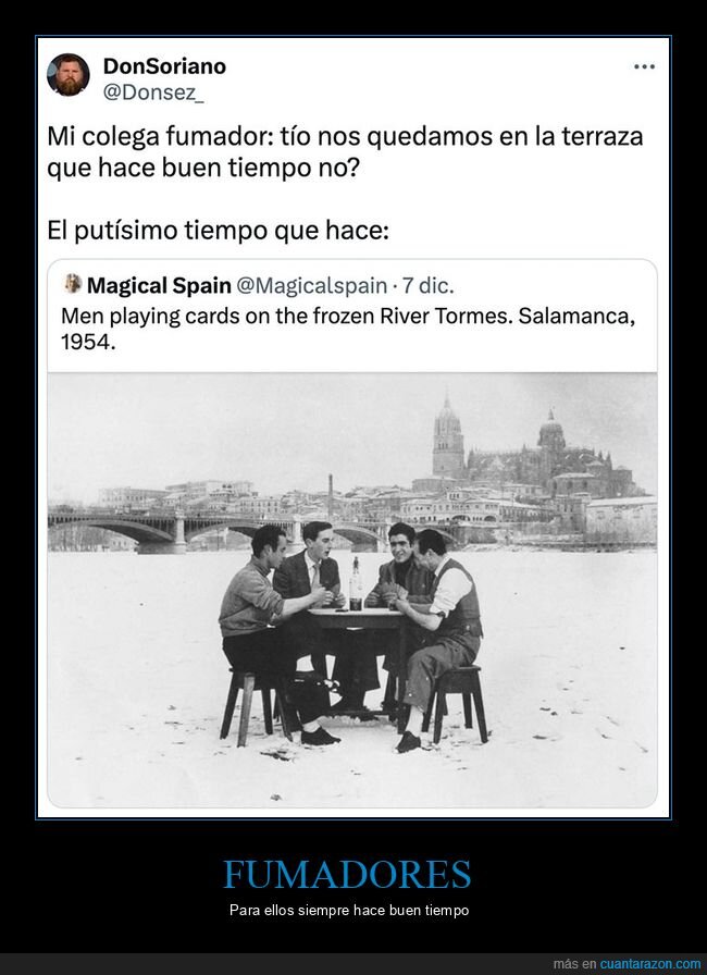 buen tiempo,frío,fumador,terraza