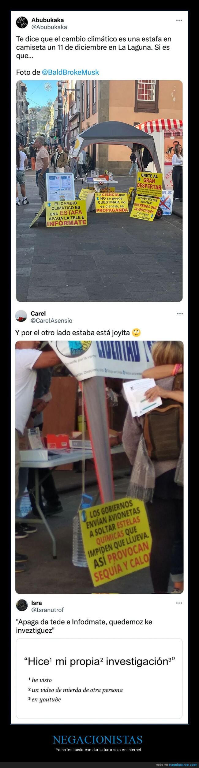 cambio climático,carteles,negacionistas