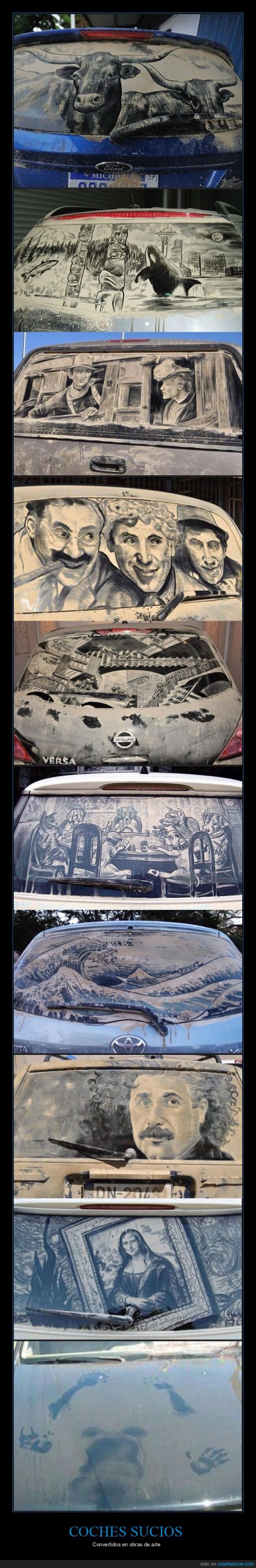 coches,suciedad,arte