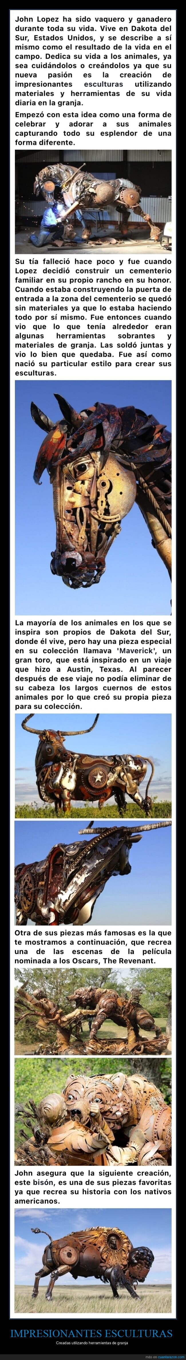 esculturas,herramientas,granja