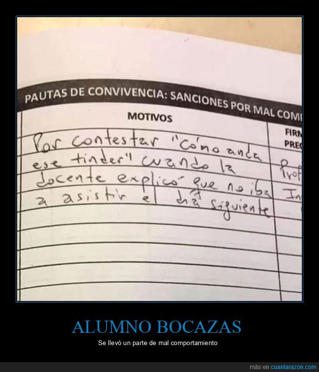 alumno,clase,parte,profesora,tinder