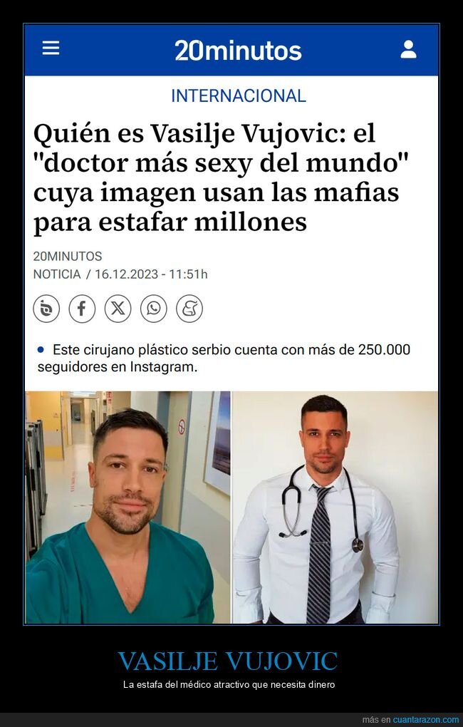 vasilje vujovic,médico,estafa