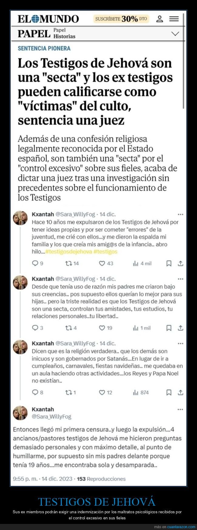 testigos de jehová,secta