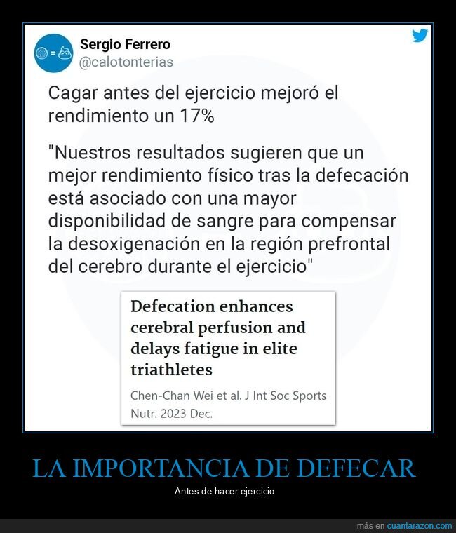 cagar,ejercicio,mejorar,rendimiento