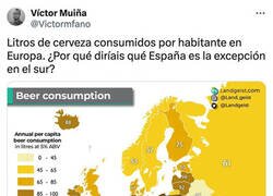 Enlace a Consumo de cerveza y vino por países